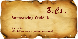 Borovszky Csák névjegykártya